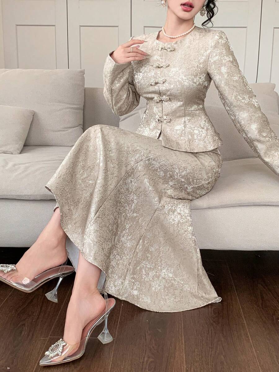 DAZY Women Two Pieces Outfits For Daily Wear - Apricot - View 1