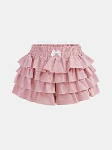 SHEIN Falda corta de unicolor informal para niñas preadolescentes