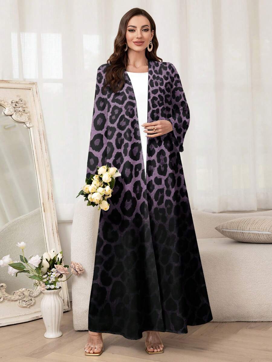 Al Najma Áo Abaya họa tiết da báo cho nữ - Nhiều màu - Xem 1