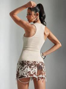 Denimoi O 形环圆领罗纹针织背心