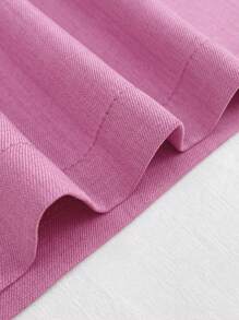 Plusstorlek Sommar Casual Enfärgad Väst Och Byxor 2-delat Set - Rosa - Visa 6