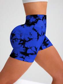 Core Rhythm Quần short thể thao in họa tiết tie dye cạp cao cho nữ Quần short tập luyện tie dye Quần short tập luyện - Nhiều màu - Xem 3