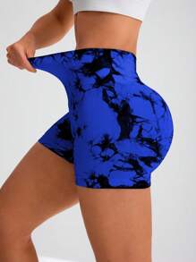 Core Rhythm Quần short thể thao in họa tiết tie dye cạp cao cho nữ Quần short tập luyện tie dye Quần short tập luyện - Nhiều màu - Xem 5