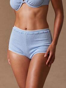 NYA SZN Quần bơi bikini ngắn, phong cách cổ điển, sang trọng, thanh lịch cho kỳ nghỉ hè trên bãi biển - Màu xanh lam - Xem 3