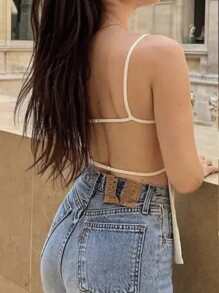 SHEIN EZwear 2 件女士休闲露背细肩带吊带背心，适合夏季度假 - 彩色 - 查看 10