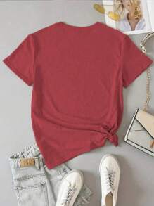 Áo sơ mi hình trái tim Comfort Colors®, Áo sơ mi hình trái tim dễ thương, Áo sơ mi hình trái tim ngày lễ tình nhân, Áo sơ mi ngày lễ tình nhân cho bé gái, Quà tặng cho người thân yêu, Quà tặng Giáng sinh đáng yêu - Gỗ đỏ - Xem 2