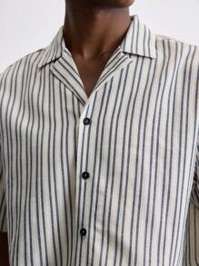 Maija 男士条纹短袖单排扣休闲衬衫，夏季 - 彩色 - 查看 5