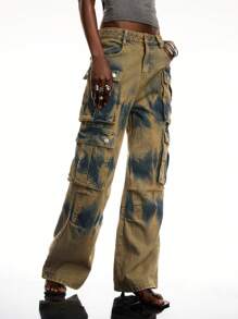 LYSMO Colorful Loose Casual Cargo Style Women's Jeans, Summer - Multicolor - View 3