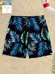 Manfinity KASUA Pantalones cortos de playa para hombre con estampado digital todo sobre plantas tropicales de moda casual y maduro, adecuados para vacaciones de verano en la playa, citas, fiestas, combinación de parejas/familias, regalo ideal para novio, hawaianos
