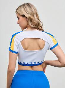 Menodora SHEIN Sport Cheerleader Sports T-Shirt & Sleeveless Tank Top, Fashion Suitable For Summer - Multicolor - View 3