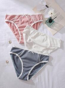 3pcs/Pack Fashion Casual Basic Panties For Tween Girls, Underwear Sets Panty Sets Panties Pack - Multicolor - View 4