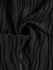 BizChic 2025 Summer New Music Festival Party Gathering Summer Top, Holiday Suitable For Wedding Guests, Brunch, Urban Fashion Commuter Daily Versatile Spring/Summer New Elegant Chic Daily Commute Work Date Vacation Breezy Graduation Season Black Pleated Tie-Bow Top - Black - View 4