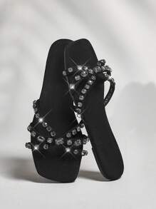 SHUZIA 女士休闲平底凉鞋适合日常穿着万圣节圣诞节秋冬