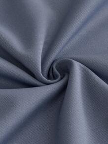 Manfinity VCAY 男士字母贴花T恤和抽绳短裤夏季套装 - 霧霾藍 - 查看 5