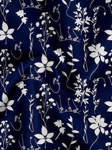 EMERY ROSE Plus Size Casual Minimalist Shirt, Suitable For Summer - Navy Blue - View 4
