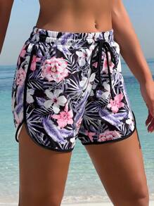 Swim SPRTY 女士花卉印花休闲运动短裤 - 彩色 - 查看 4