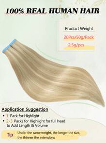 Tape In Hair Extensions Human Hair 14-22" Straight Seamless Skin Weft Hair Extension Tape In Human Hair Remy Hair Tape In Hair Tape Ins Hair Extensions - S24/613 - View 5
