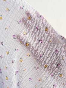 Bohemela 休闲印花彼得潘领宽松短袖女式衬衫 - 彩色 - 查看 8