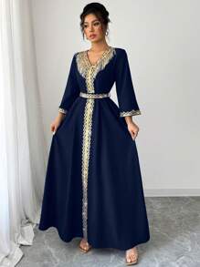 Elenzga Women's Elegant Fringe & Sequin Patchwork Dress