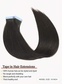 直发接发片，真人发，14-22英寸，无缝贴合，贴片式接发片