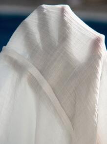 Swim Lushoire Quần short và áo choàng rộng rãi bằng sợi tre cỡ lớn - trắng - Xem 7