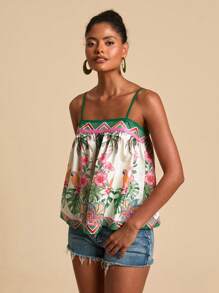 Travachic 热带印花休闲夏季吊带背心，度假，海滩 - 彩色 - 查看 4