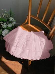 Comfortcana Regular Pink Woven Patchwork Hem Versatile Women Mid-Length Skirt Skirts For Women Summer - Pink - View 6