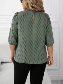 EMERY ROSE Plus Size Women Chiffon Polka Dot Holiday Casual Blouse - Multicolor - View 2