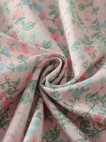 Baby Girls' Ditsy Floral Cap Sleeve Split Front Long Dress, Spring/Summer Baby Loungewear - Multicolor - View 8