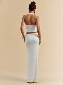 SHEIN BAE 女士日常两件套服装 - 白色 - 查看 2