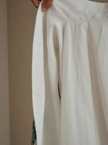 Anewsta Elegant Collar Ribbon Waist Fitted Sleeveless Women Jacket - White - View 8