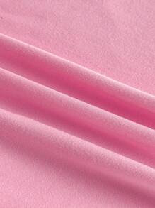 粉色女童露背褶皱修身夏季度假背心，海边野餐，蝴蝶结，吊带，粉色夏季上衣 - 粉色 - 查看 5