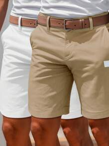 Manfinity Homme 2pcs Men's Mature Casual Multi-Pocket Versatile Shorts - Multicolor - View 1