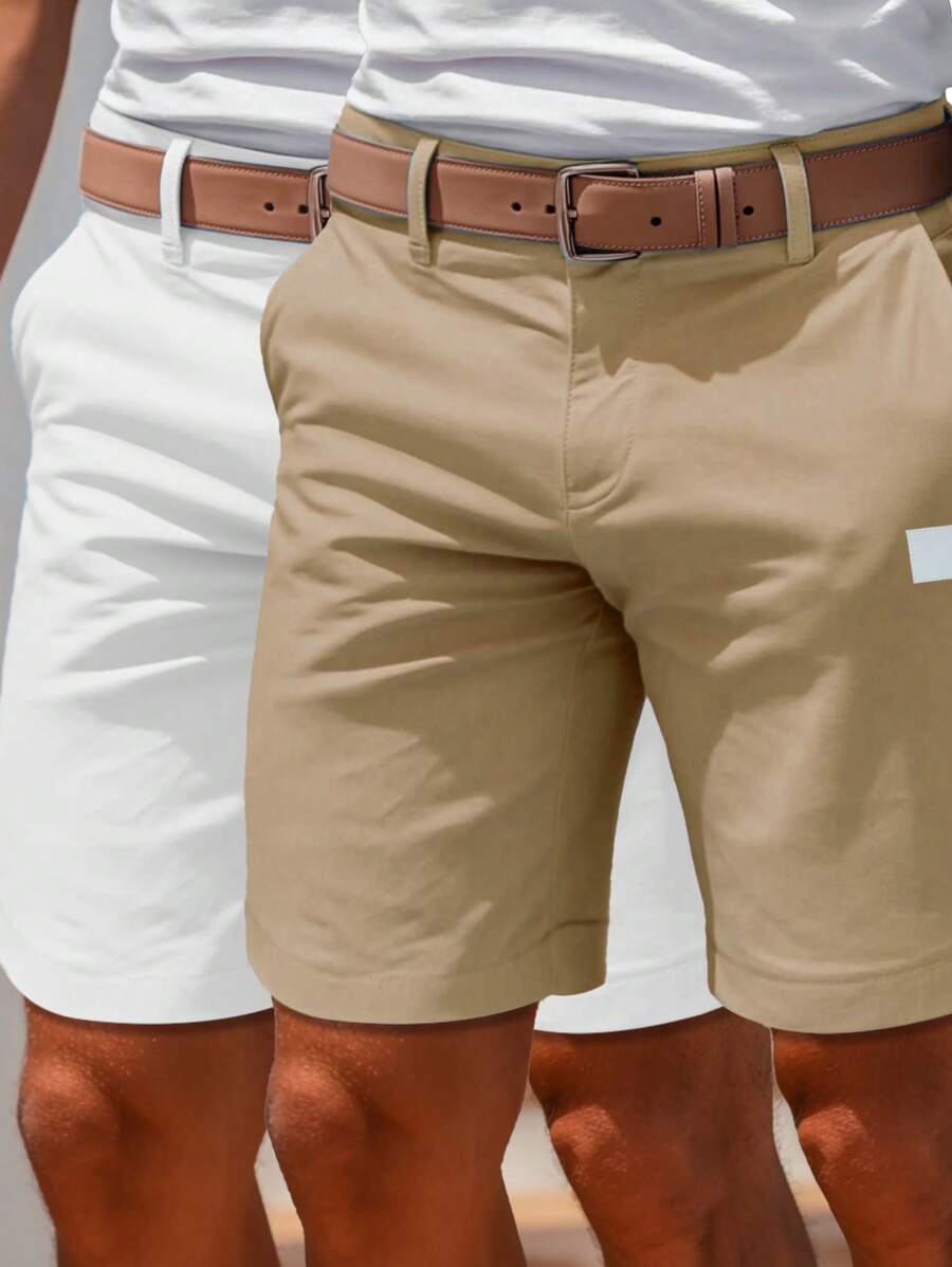 Manfinity Homme 2pcs Men's Mature Casual Multi-Pocket Versatile Shorts - Multicolor - View 1