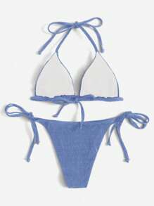 Swim Vcay Bikini deux-pièces bleu avec paillettes pour vacances à la plage
