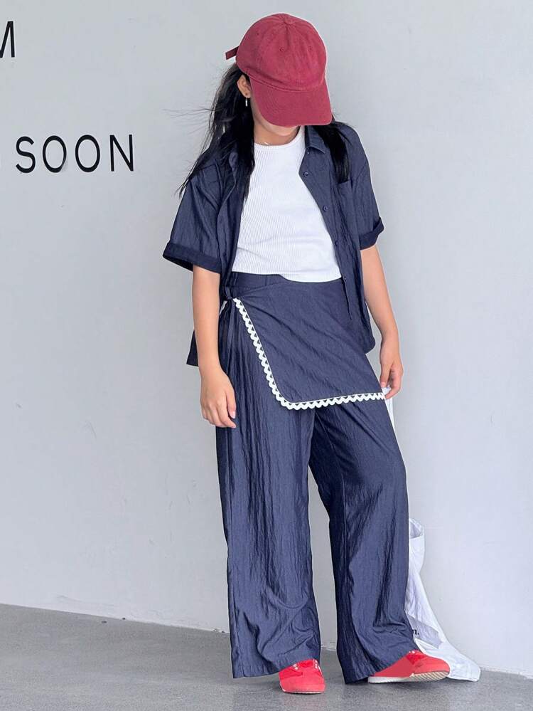 Tween Girls Summer Casual Shirt, Pants And Skirt 3-Piece Set,Back To School Clothes