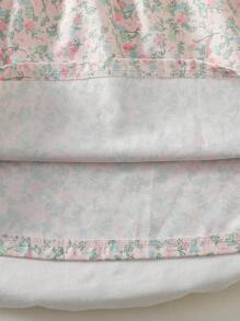 Baby Girls' Ditsy Floral Cap Sleeve Split Front Long Dress, Spring/Summer Baby Loungewear - Multicolor - View 6