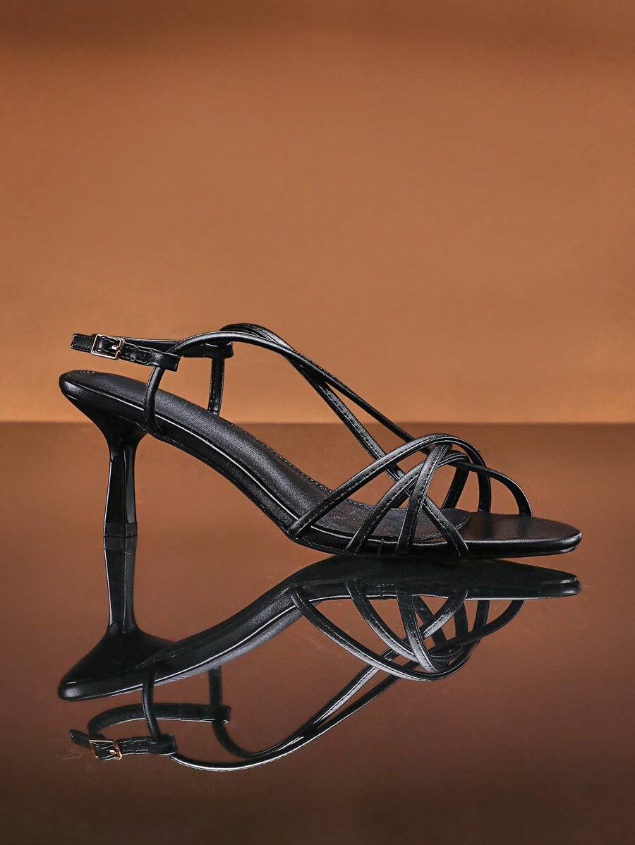 SHUZIA Zapatos de vestir con tacón elegantes para mujeres con correas cómodas - Negro - Ver 1