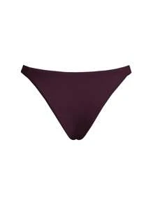 SHEIN Swim Bikini tam giác khoét sâu màu trơn - Màu đỏ tím - Xem 2