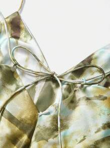 Maija 2025 年夏季新款蝴蝶结可调节肩带印花吊带裙，绿色，百搭，适合海滩度假、城市通勤、优雅派对、休闲聚会、海滩度假、音乐节、早午餐、办公室、毕业季、圣约翰节前夕 - 彩色 - 查看 10