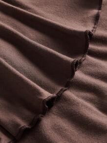 ROMWE Hippie 嬉皮风格珠饰多层下摆短领带女式连衣裙 - 棕色 - 查看 4