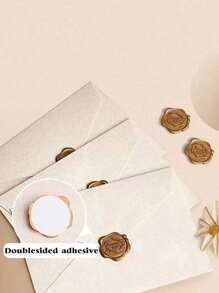 16pcs/Set Vintage Stationery Paper Envelope Set Including 3 Linen Envelopes, 10 Writing Papers, And 3 Sticker Sets With Alphabets Suitable For Invitation Card, Gift Card And Letter Writing - Apricot - View 10