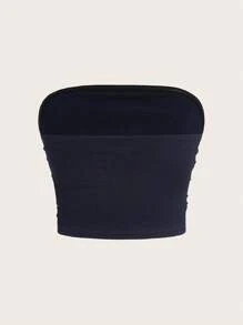 SHEIN EZwear Bộ 2 món đồ thường ngày màu xanh navy dành cho nữ - Màu xanh hải quân - Xem 6