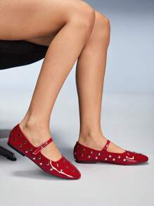 CUCCOO GRLICON Women's Y2K Style Flat Shoes, Suitable For Punk, Biker, Cool Girl, Halloween, Christmas, Party Outfits - Red - View 6