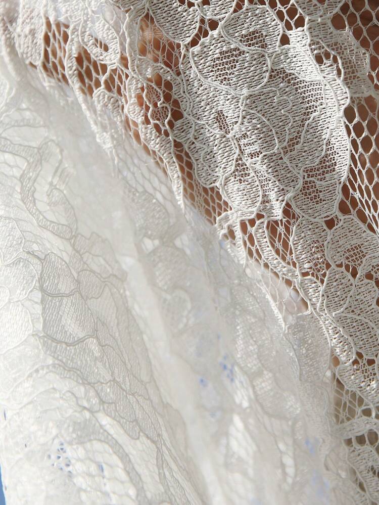 Vestido casual de férias com recorte de renda, estilo simples e fashion, adequado para o verão, estilo casual, moda de verão, roupas de verão femininas, roupas para concerto no campo, roupas country femininas, roupas de verão femininas plus size, roupas casuais femininas de negócios, roupas de verão femininas plus size, roupas formais femininas plus size