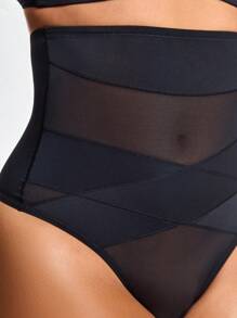 SHEIN Shape Body de mujer con Bottom moldeadora de cintura alta con parches de malla