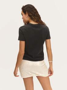 Nöista Grey Graphic T-Shirt With Casual FitA Relaxed And Versatile Everyday Staple. - Black - View 2