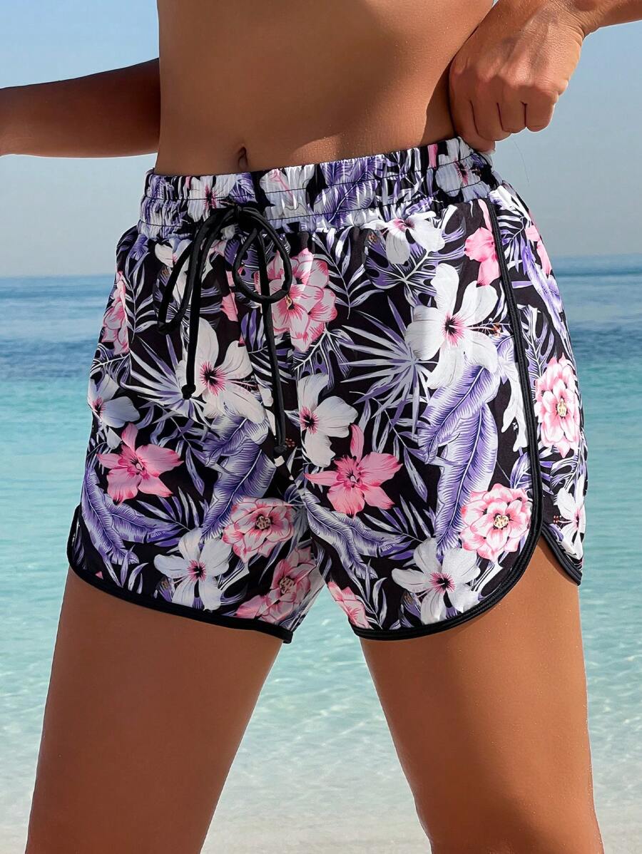 Swim SPRTY 女士花卉印花休闲运动短裤 - 彩色 - 查看 1