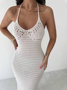 Firerie 女士性感吊带迷你毛衣裙 - 白色 - 查看 10