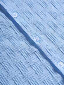 Manfinity Hypemode 男士纯色单排扣短袖衬衫和短裤套装